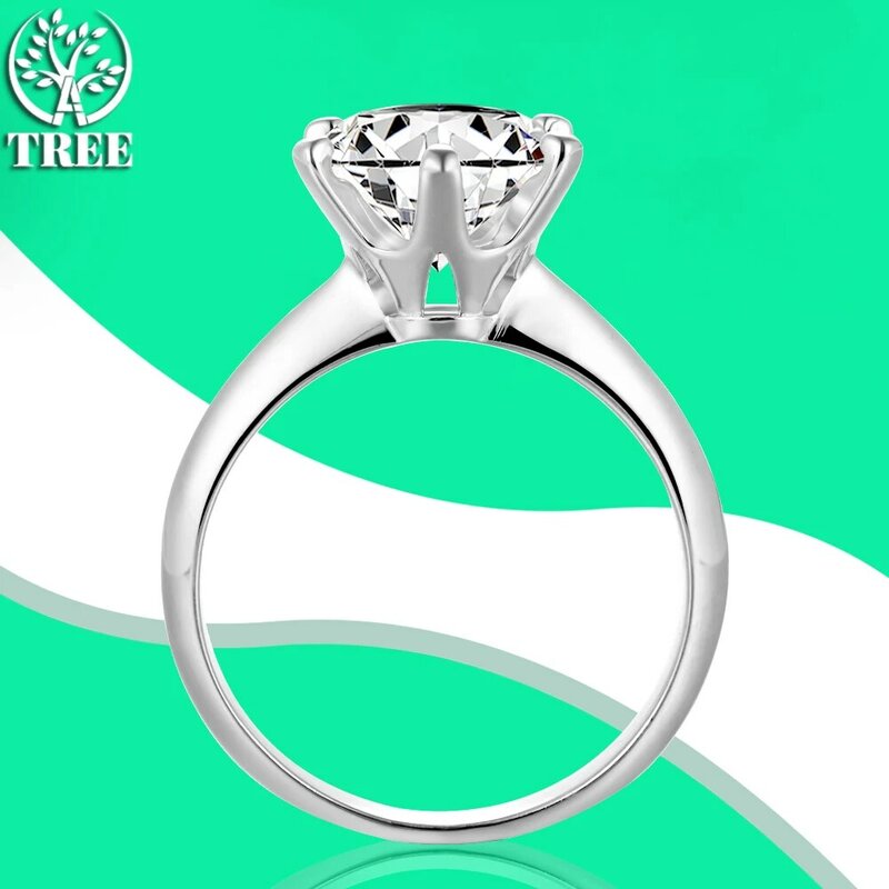 ALITREE 1/2/3 Carat D Color Moissanite Rings s925 Sterling Sliver Sparkling Diamond Ring for Women Jewelry with GRA Certificate