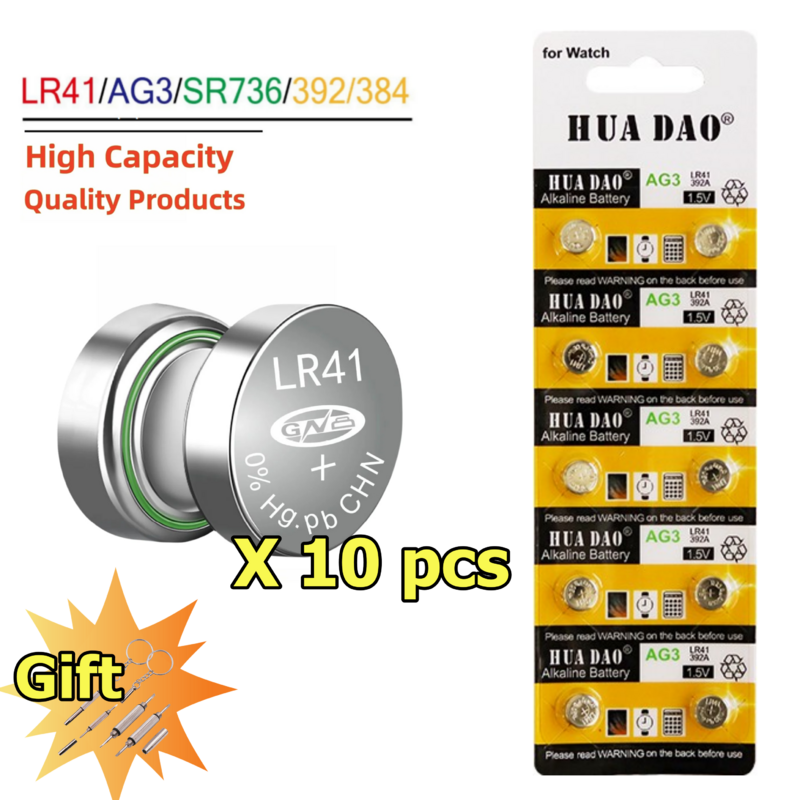 AG3 przycisk ogniwa baterii LR41 384 192 1.55V baterie alkaliczne AG3 SR41 SW L736 392 do zegarków zabawki