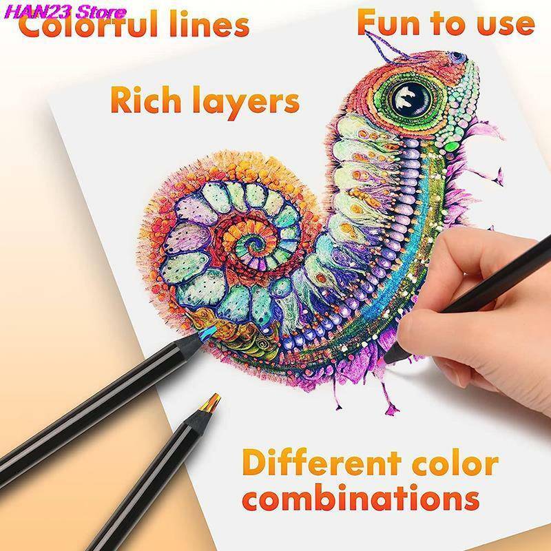 Lápiz concéntrico de arcoíris para niños, juego de lápices de colores Kawaii para dibujar, lápices escolares de 8 o 12 colores, 1 unidad