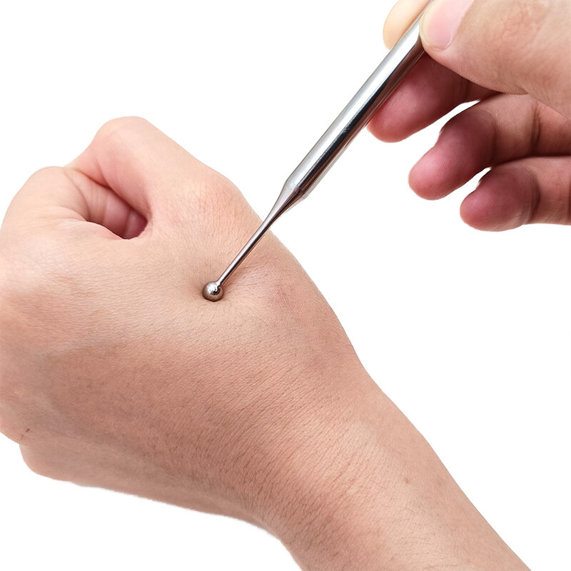 อุปกรณ์ดูแลสุขภาพแบบใช้มือสแตนเลสสตีลฝังเข็มปากกา Trigger จุดนวดเครื่องมือนวดเนื้อเยื่อลึกสำหรับ Body Meridian Pain Relief