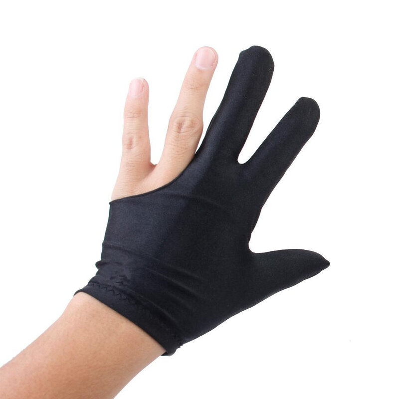 4 шт., черные перчатки для бильярда, 3 пальца