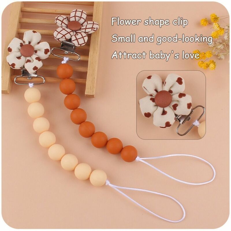 Adjustable Flower Baby Pacifier Chain Anti-lost Cartoon Teether Toys Straps Soother Holder Nipple Holder Clips Children