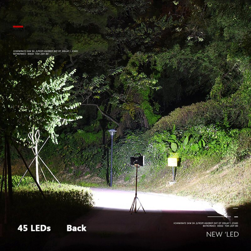 Super Bright XHP70 LED Flashlight Usb Rechargeable Double Head Searchlight Handheld Work Spotlight Floodling Light XHP70 Torch