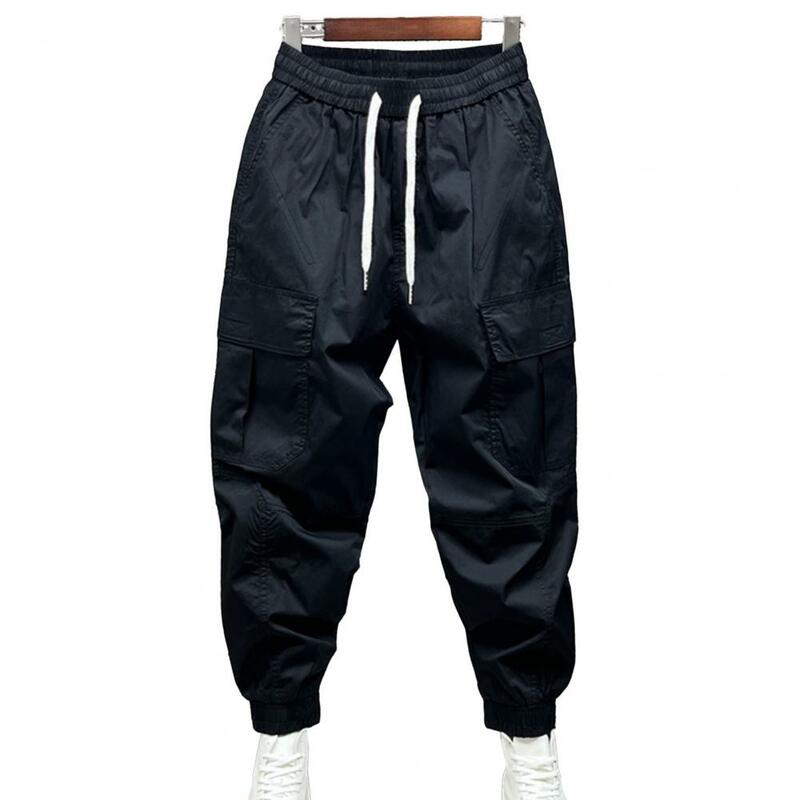 Pantalon sarouel à taille élastique pour homme, multi-poches, extérieur, confort, respirant, ajustement At