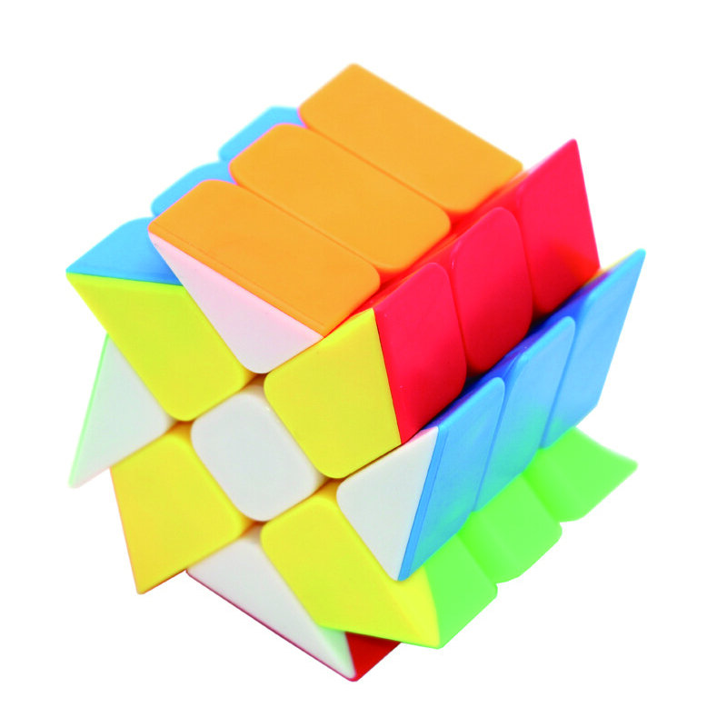 최신 3x3 풍차 큐브 매직 퍼즐 두뇌 티저 브러시드 스티커 56mm, 교육용 블랙 트위스티 스티커 없는 어린이 장난감