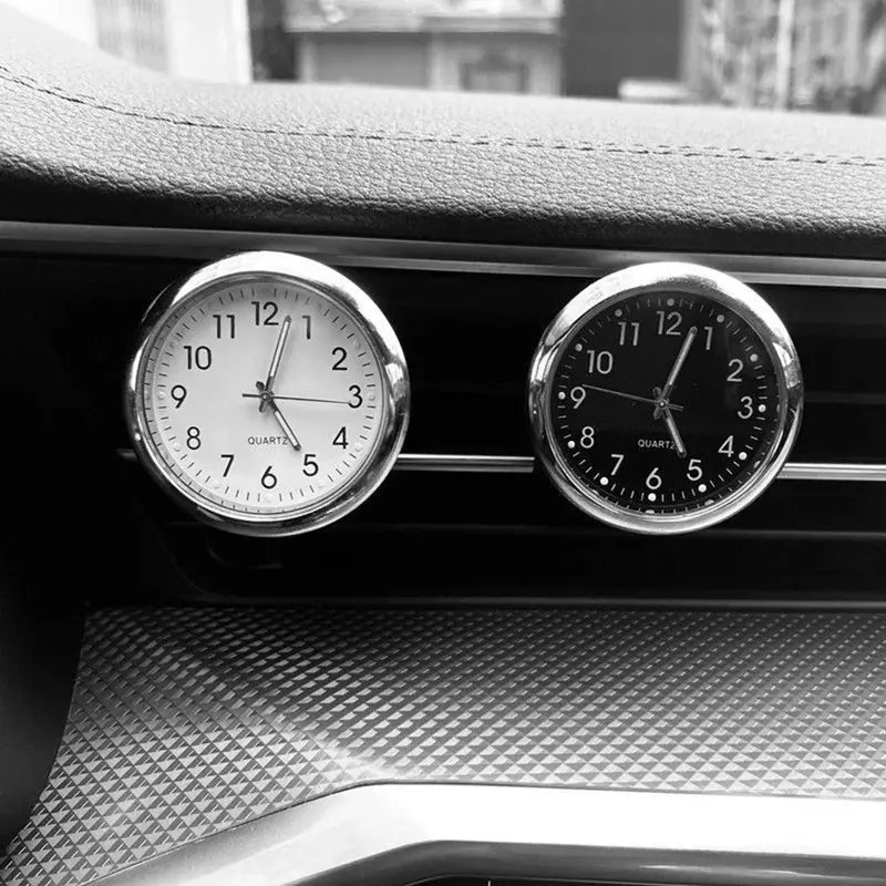Orologio da auto rotondo universale Stick-On orologio elettronico cruscotto decorazione nottilucente per auto accessorio per auto