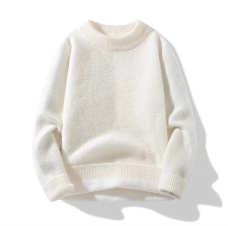 Однотонный осенне-зимний облегающий мужской модный универсальный свитер 2023 дюйма, УТЕПЛЕННЫЙ ТОП