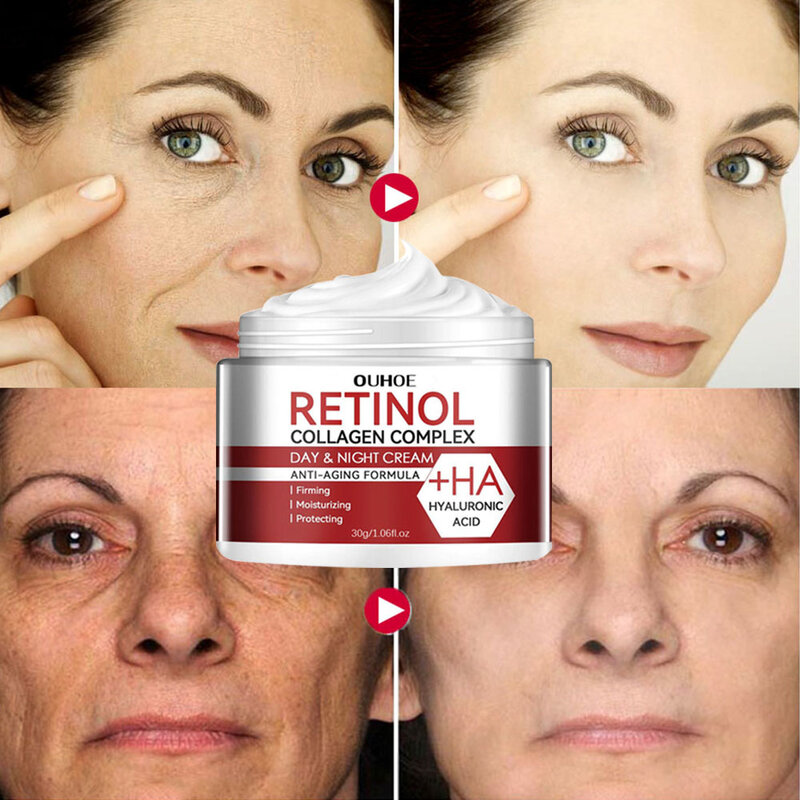 Retinol Anti-Envelhecimento Creme Facial, Levantamento Refirmante, Desvanece-se Linhas Finas, Hidratante, Iluminar Cuidados Com A Pele, Cosméticos Coreanos