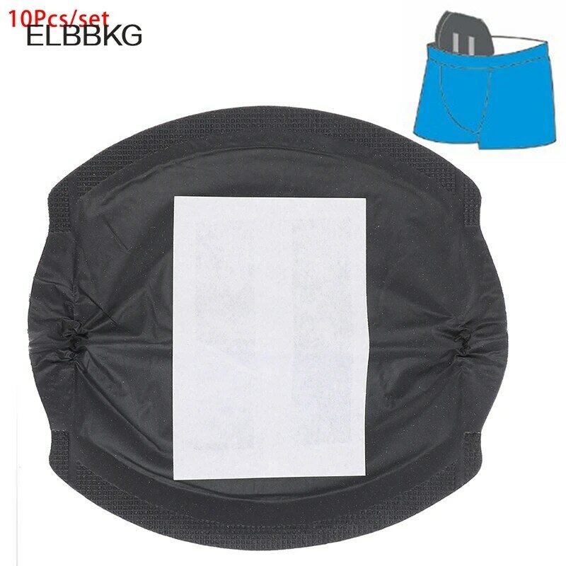 10Pcs Disposable Sweat Pads Private Breathable Urine Pad Sweat Absorbing Paste Sanitary Napkin for Men Black
