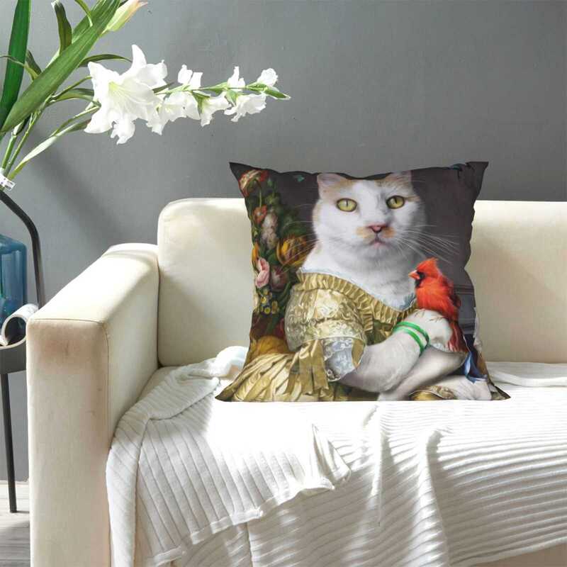 Imbirowy pręgowany kot portret-marchewkowa śmieszne słodkie dekoracyjna kwadratowa poszewka imbirowy kot imbirowy pręgowany kot portret pomarańczowy kot pomarańczy