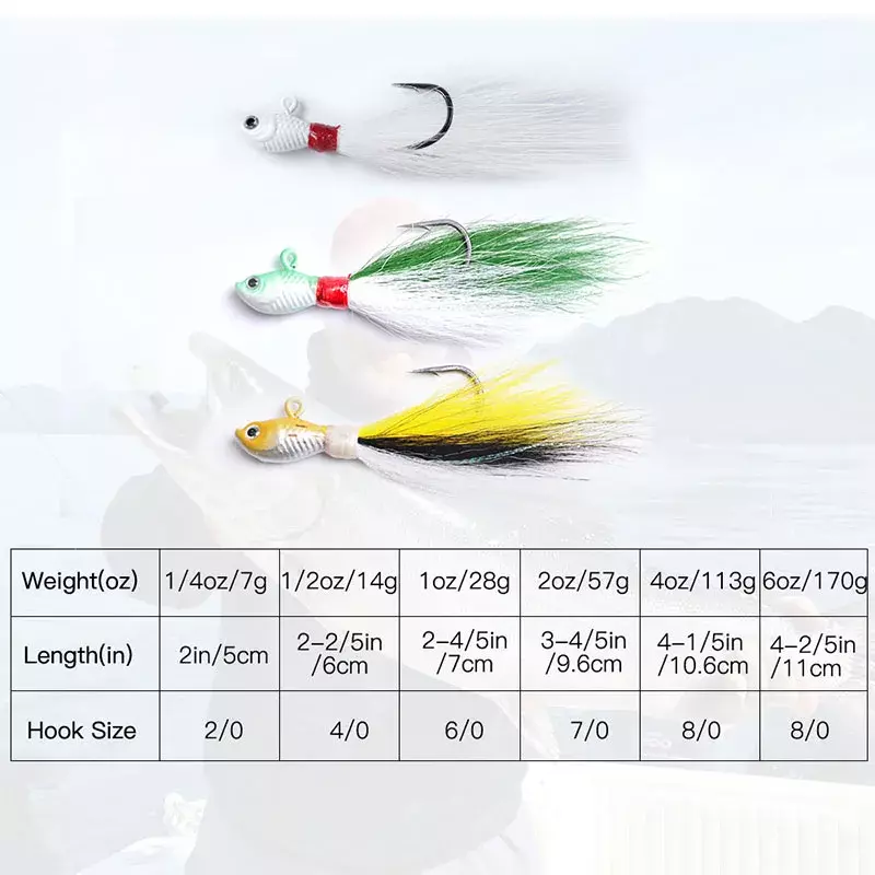 Bait Multicolor Trout Bass Jig Fishing Head Hook Fishing Bucktail Jig Fishing Accessories