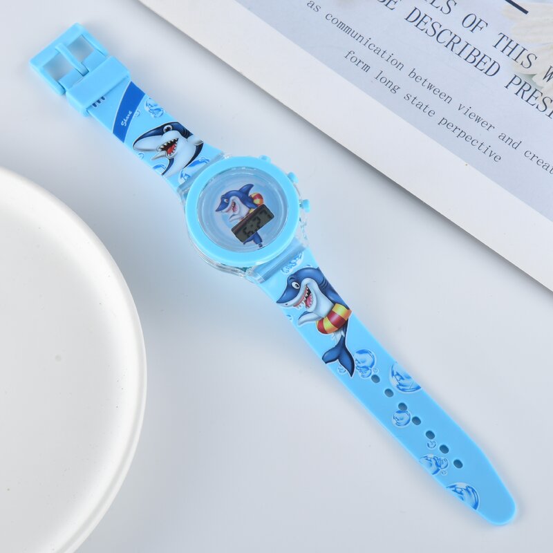 Jam tangan elektronik kartun untuk anak laki-laki dan perempuan, perlengkapan sekolah jam tangan bercahaya, pilihan Ideal untuk hadiah