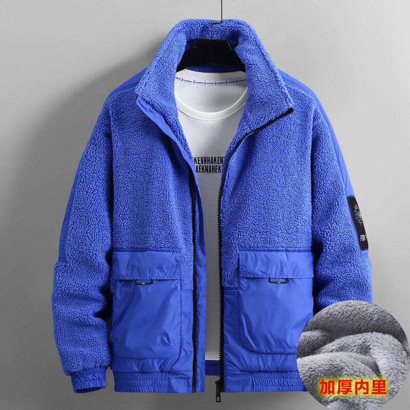Abrigo de empalme de lana con cuello alto para hombre, chaqueta grande de algodón con bolsillo grande, 170kg, 12XL, Otoño e Invierno