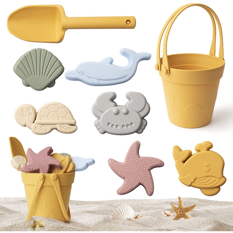 Juguetes de verano para niños con lindos modelos de animales, juego de herramientas de molde de arena de Duna de goma, juguetes de baño para bebés, juguetes de natación para niños