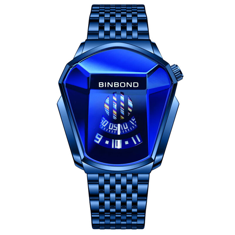 Binbond Top Fashion Men Watch, estilo de relógio grande, conceito de motocicleta, estilo de negócios, relógio impermeável