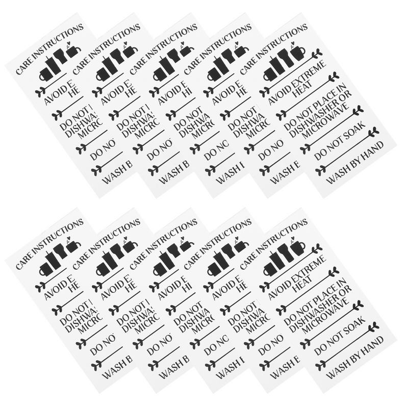 50 buah instruksi kaca label kartu Perlengkapan bisnis kecil cangkir Tumbler paket memasukkan untuk panduan kertas