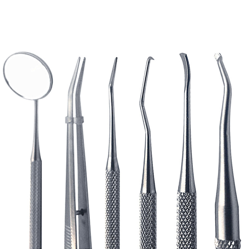 6Pcs/5Pcs Dental Care Kits Tandheelkunde Tool Roestvrij Tanden Care Reparatie Kit Dental Spiegel Probe Tooth Cleaner tand Stain Verwijderen