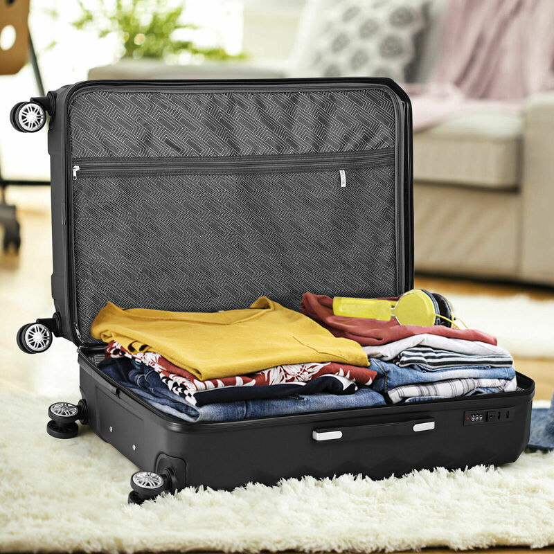 Juego de equipaje de 3 piezas (20/24/28 pulgadas), equipaje rígido con ruedas giratorias para viaje, equipaje de embarque