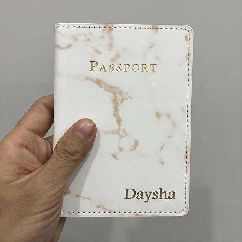 viajero accesorios personalizado funda pasaporte para mujer, cubierta de mármol de viaje con nombre personalizado en el porta pasaporte accesorios viaje