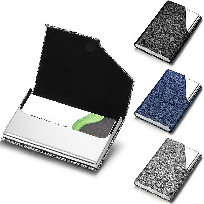 男性と女性のための磁気カードホルダー付き名刺ケース,革製,オフィス用,95x63mm