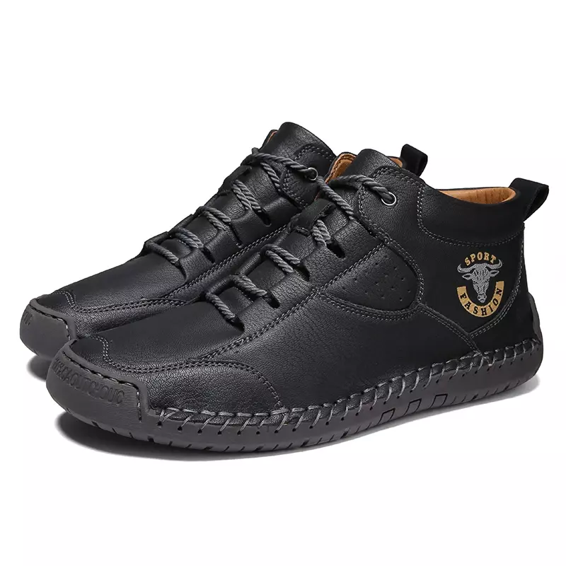 HKAZ-S hommes Best-seller nouveau quatre saisons couche supérieure en cuir de vachette grandes chaussures d'affaires décontractées confortables, douces, cousues à la main avec du velours