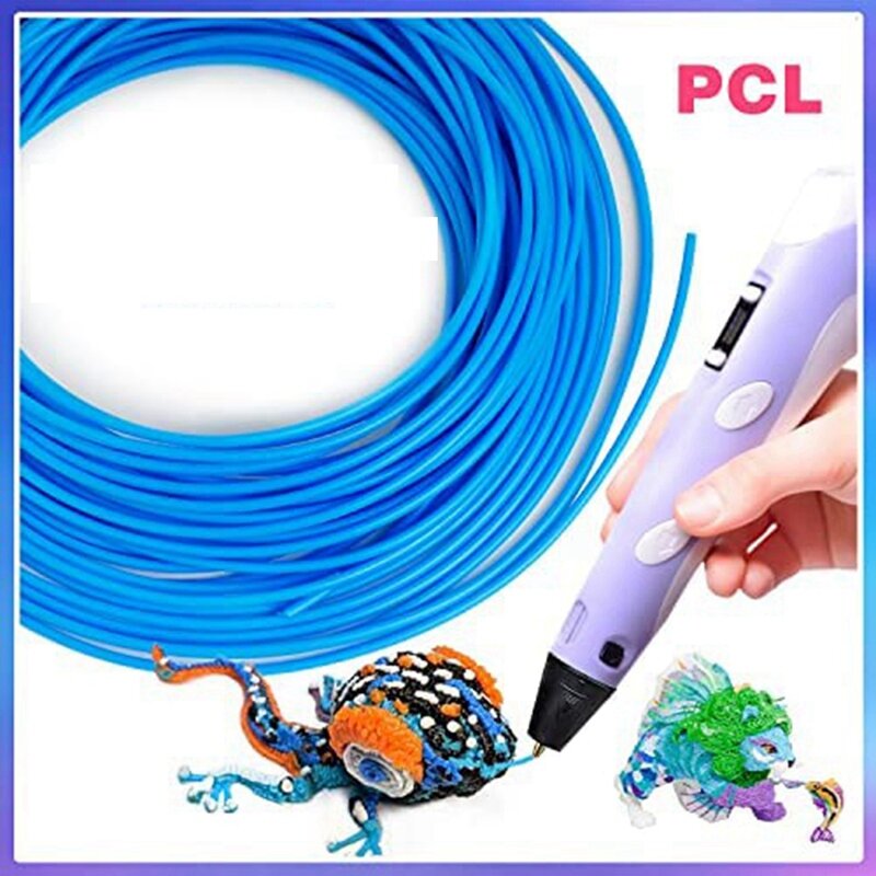 Lot de 20 pièces de filaments PCL pour stylo 3D, 10 m chacun, 1.75mm, pour enfants, à faible température