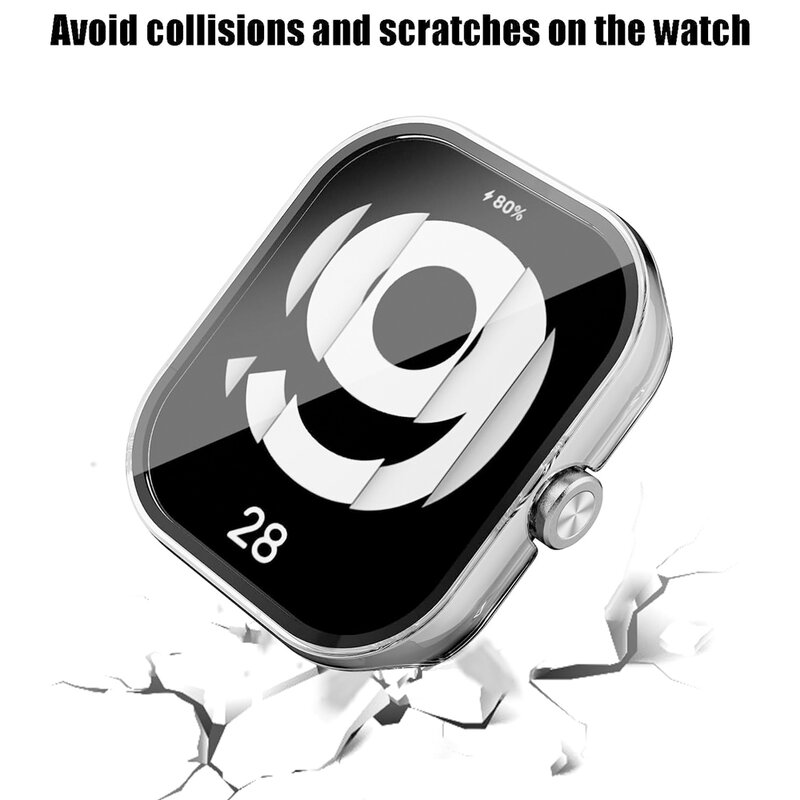 Закаленное стекло + чехол для Xiaomi Redmi Watch 4, защитный чехол для экрана Xiaomi Redmi Watch 3 Active/Lite, аксессуары