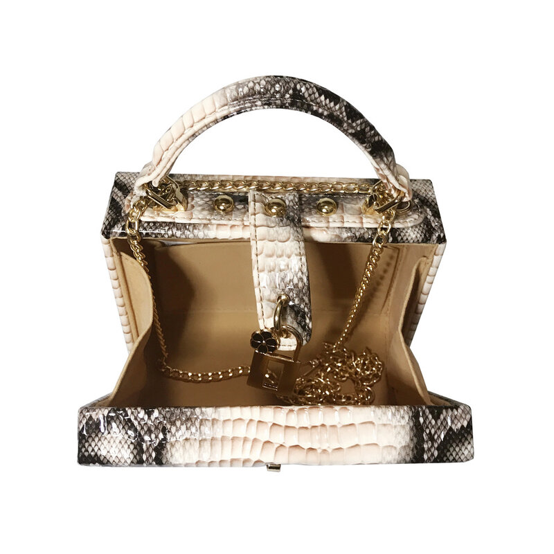 Tas tangan wanita, Y2k tas bahu wanita, dompet pesta pernikahan kulit motif PU, dompet tangan Piton Putih, gaya baru Retro
