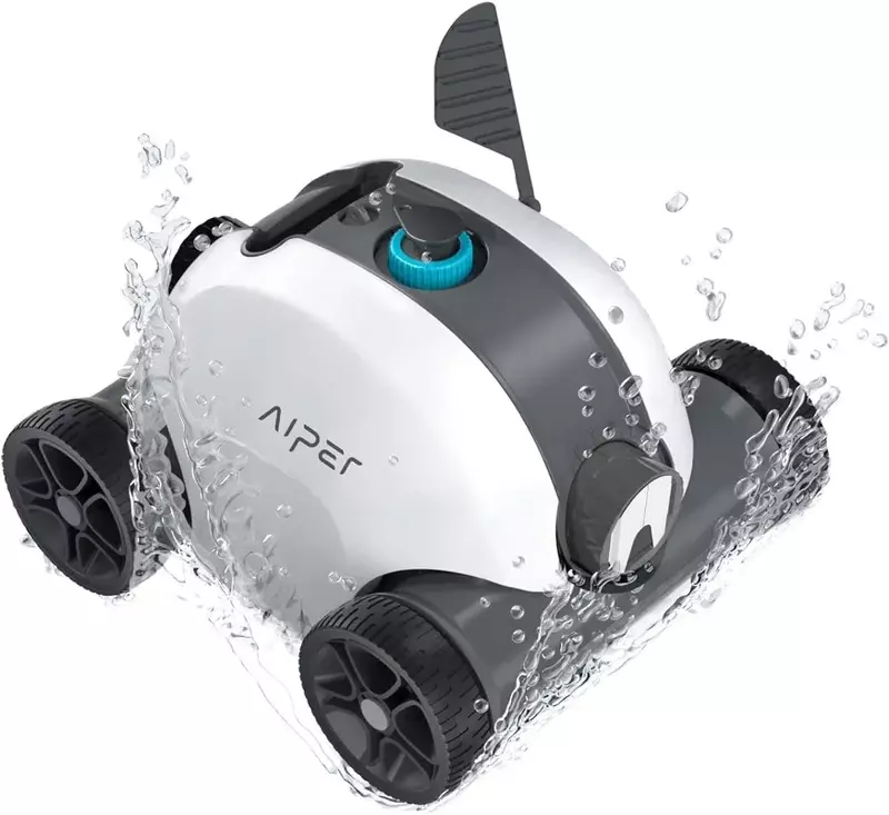 AIPER Cordless Robotic Pool Cleaner, Pool Vacuum w/ Dual-Drive Motors, Self-Parking Technology, 90 Mins Cleaning up to 861 sq.ft
