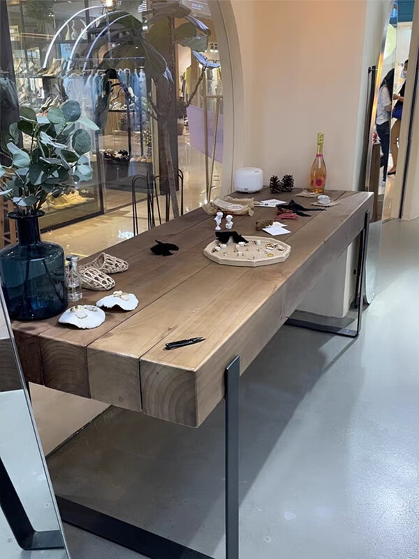Jie Jingfeng-طاولة عرض نافذة عتيقة لمتاجر الملابس ، الخشب الصلب ، سجل ناكاجيما ، المياه الجارية ، طاولة القهوة
