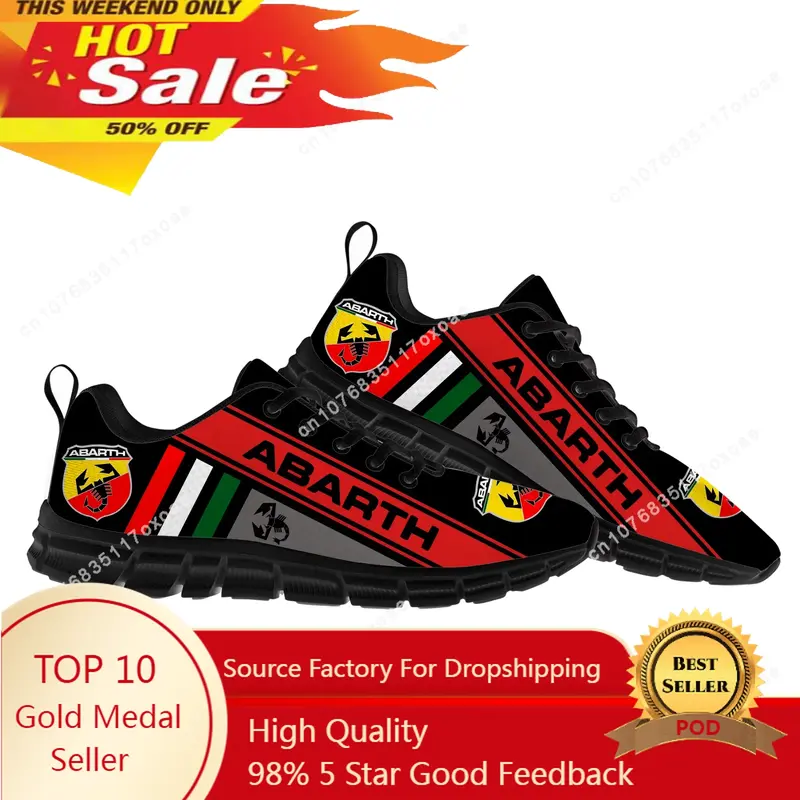 Abarth-Chaussures de sport décontractées personnalisées pour hommes et femmes, baskets de haute qualité pour adolescents et enfants, chaussures de rencontre pour couple