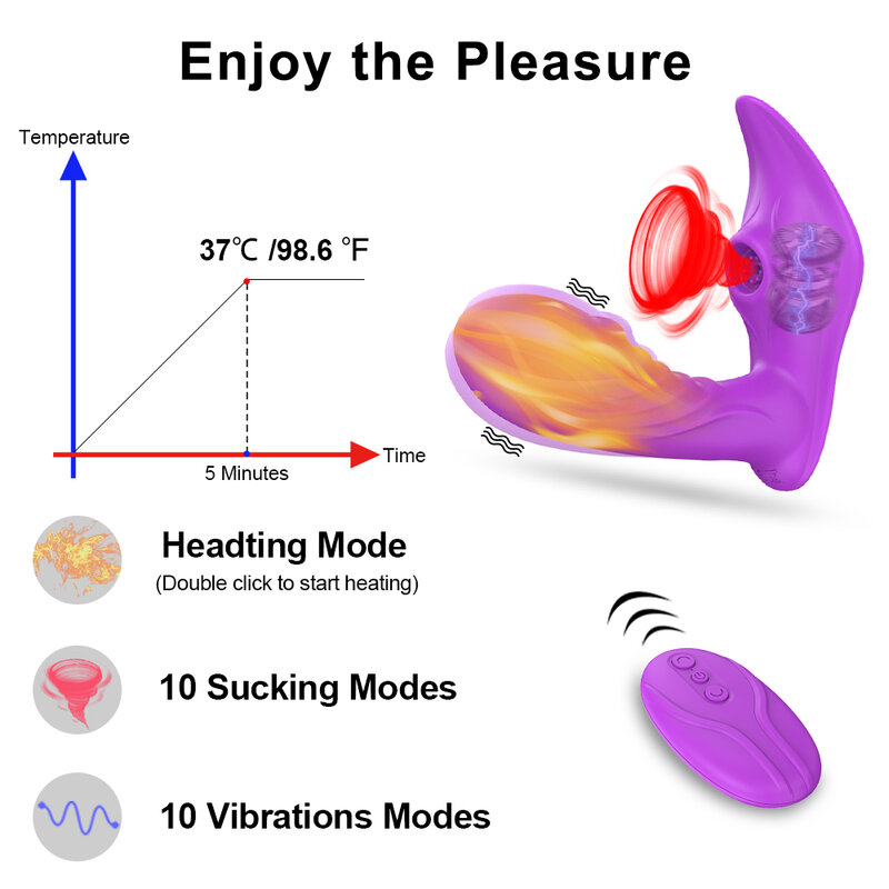 TLUDA Vibrator Dildo Dapat Dipakai untuk Pemanasan Nirkabel Penggetar G Spot Klitoris Pengisap Klitoris Mainan Seks untuk Wanita Dewasa Pasangan