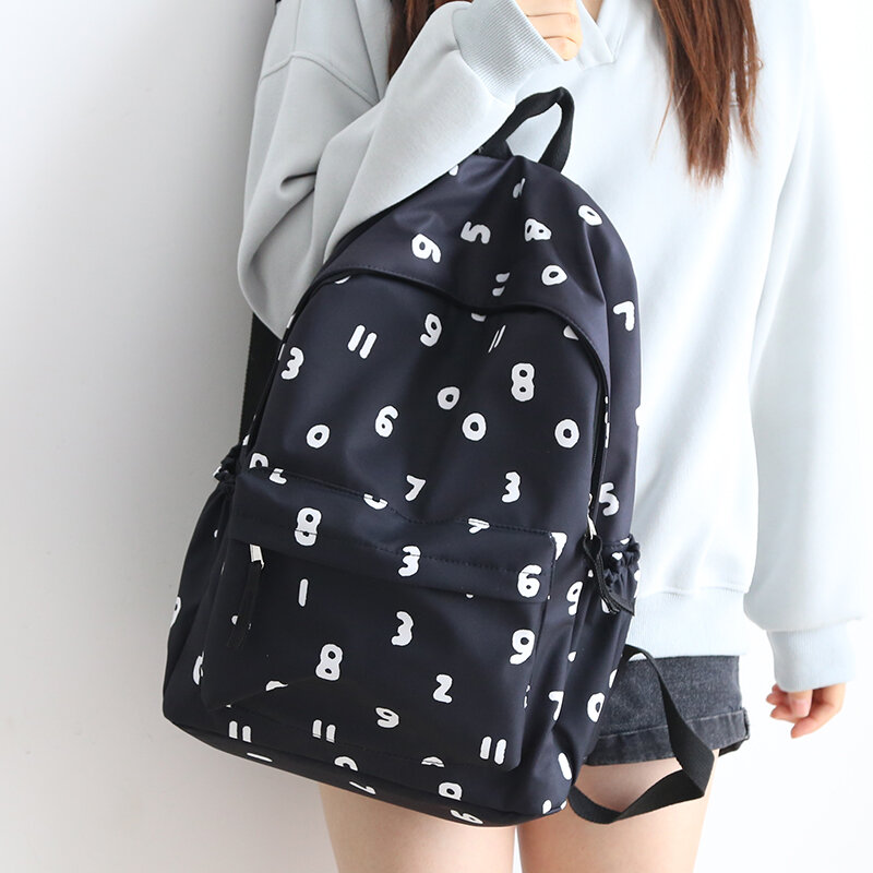Portable fashion digital printed backpack female casual campus schoolbag men and women college students junior high school bags