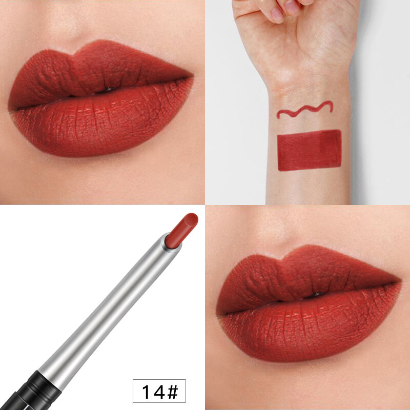PudaierEasy Makeup Long Lasting Pigments Lips Liner Pen 17 colors Lipstick Waterproof New Lips Make Up Pencil TSLM2