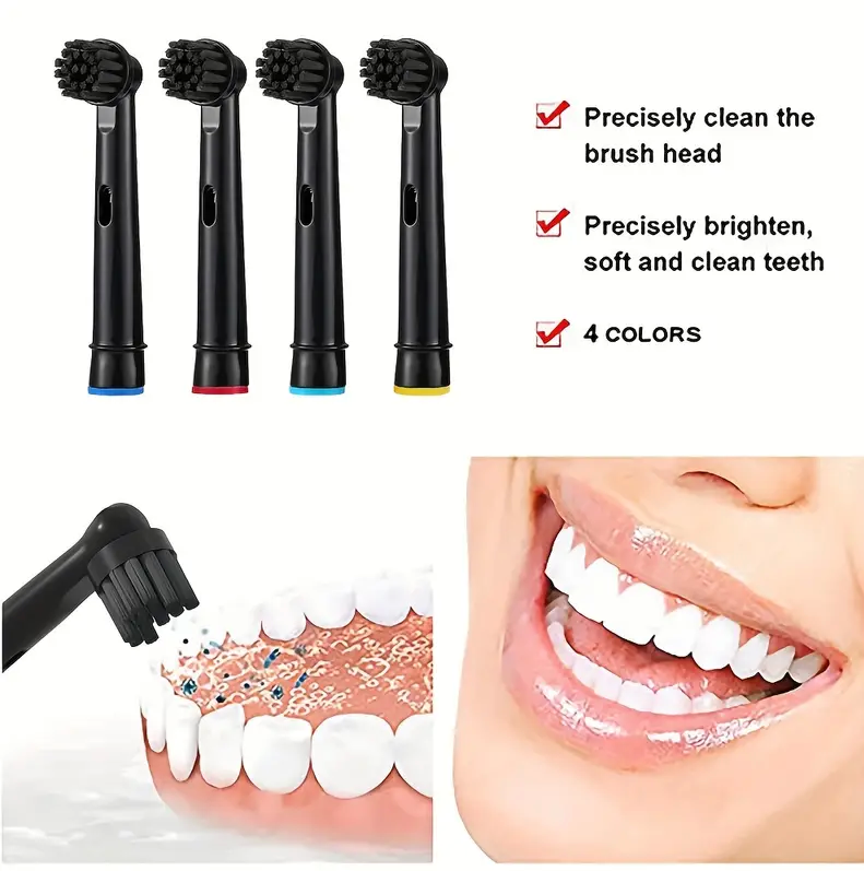 Têtes de brosse à dents au charbon noir, compatible avec la brosse à dents électrique Oral B, SB-17A, 4 pièces, 8 pièces, 12 pièces, 16 pièces, 20 pièces