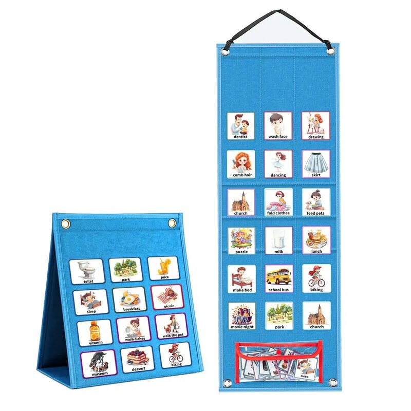 Horario Visual para niños con 96 tarjetas, tabla de rutina para el aula de actividades y el hogar