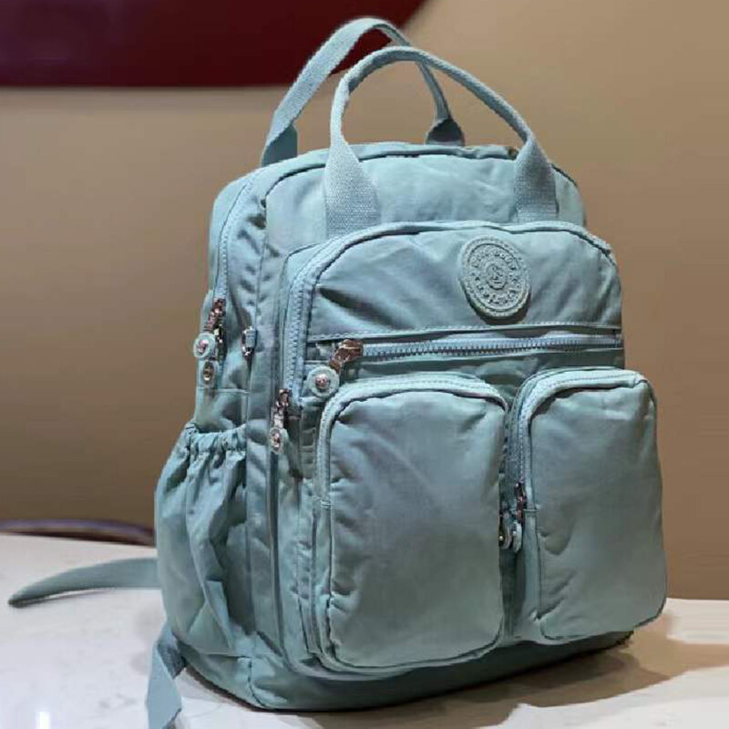 Fashion Woman Backpack Waterproof Nylon Soft Handle Solid Multi-pocket Travel Zipper Feminina School Bags Laptop Backpack