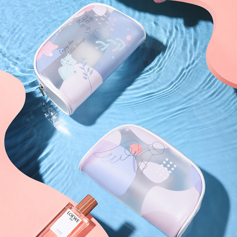 Sacos cosméticos portáteis para mulheres viagem Zipper maquiagem saco transparente cosméticos organizador lavagem de higiene pessoal beleza saco de armazenamento bolsa