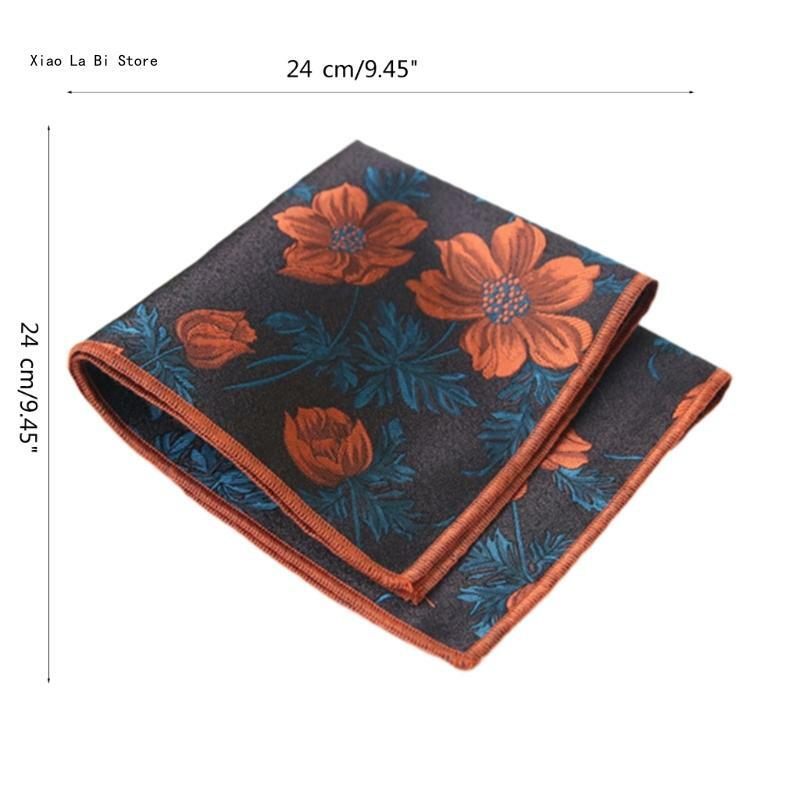 Mannelijke draagbare bloemenpatroon zakdoek pochet 24x24cm zakdoek XXFD