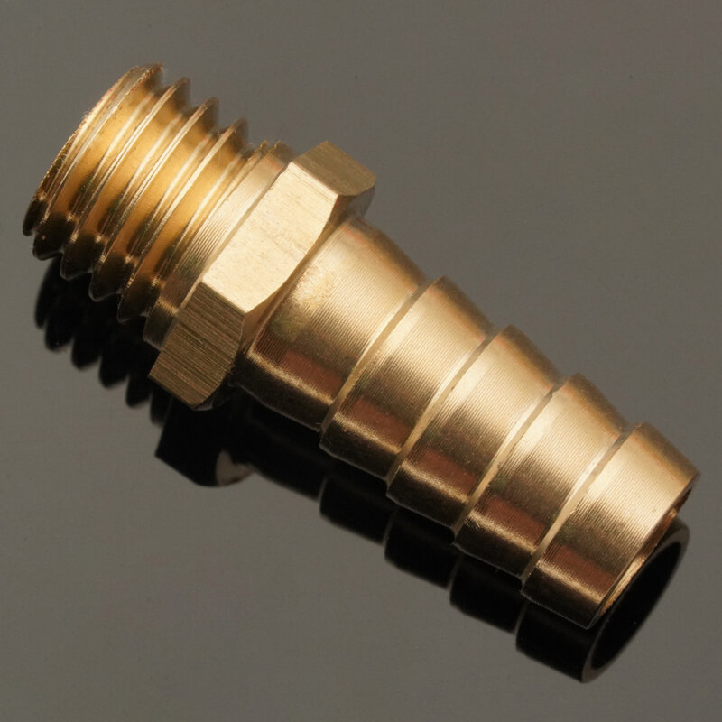 Accesorio de tubería de latón, Conector de rosca macho métrica, adaptador de acoplador de cobre de junta, manguera de 6mm-16mm, M8, M10, M12, M14