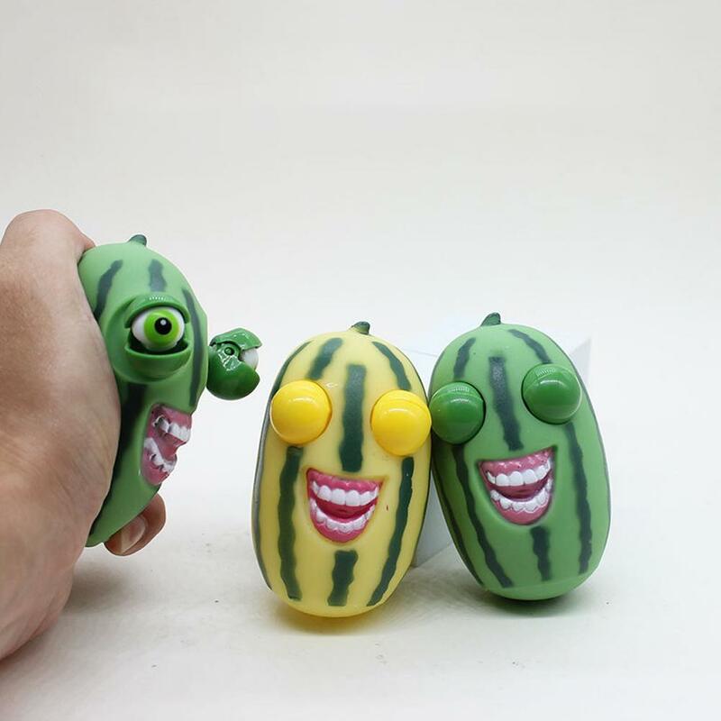 Mainan pereda stres mainan hiburan pencet semangka lucu dengan senyum lembut penghilang stres buah untuk dewasa anak lucu Offic I1N8