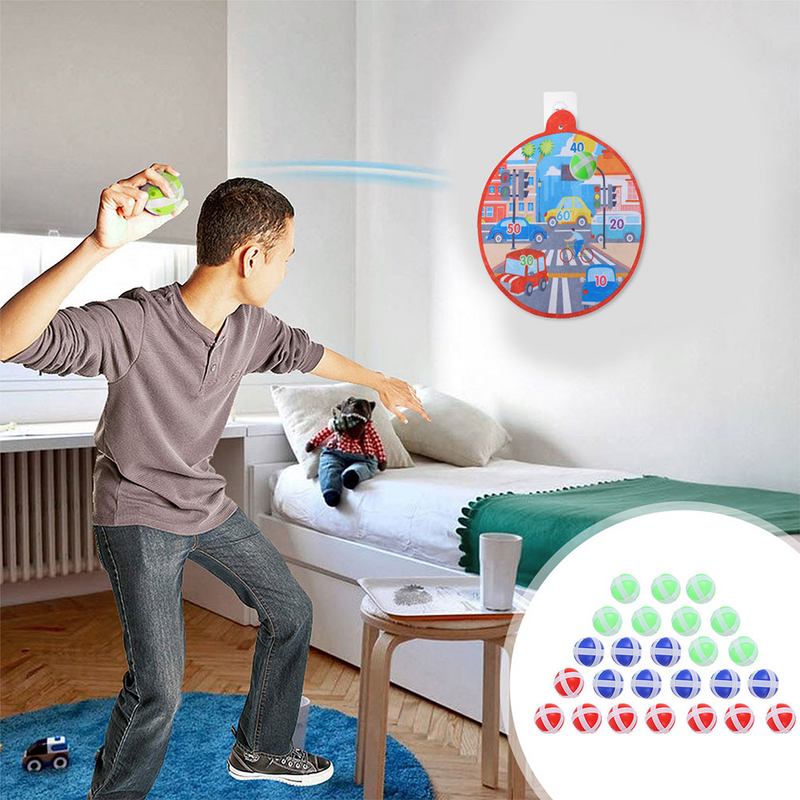 Bola anak panah interaktif bola lengket anak-anak 30 buah bola anak panah aksesoris permainan untuk rumah sekolah hadiah anak-anak