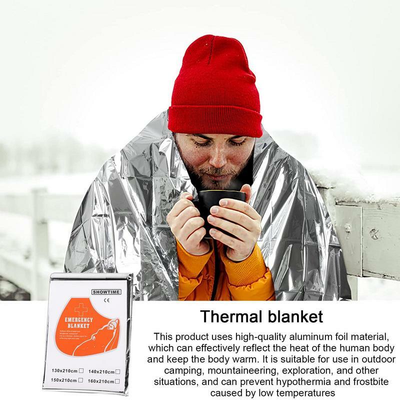 Manta térmica para acampar, Kits de supervivencia, equipo y equipo de senderismo, manta espacial esencial para adultos, protección térmica
