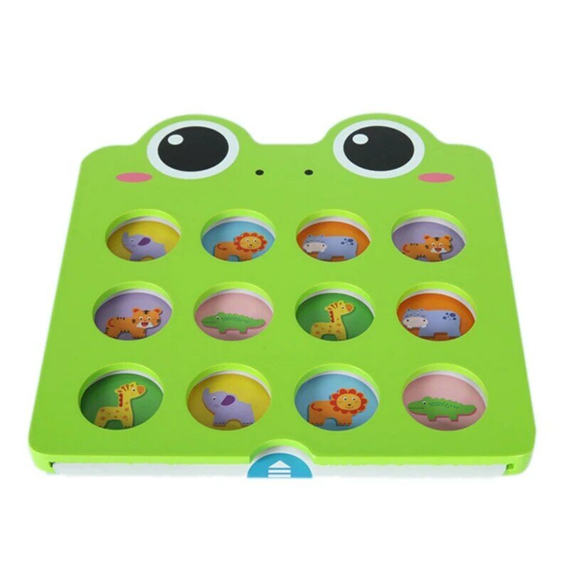 Kids Toys Puzzles Family Games Wooden Magnetic Frog Fishing Game Children Wooden Fun Memory Match Chess Gift