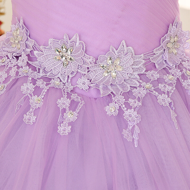 Женское бальное платье с фатиновой аппликацией, фиолетовое платье для выпускного вечера, дня рождения, 15-16 лет