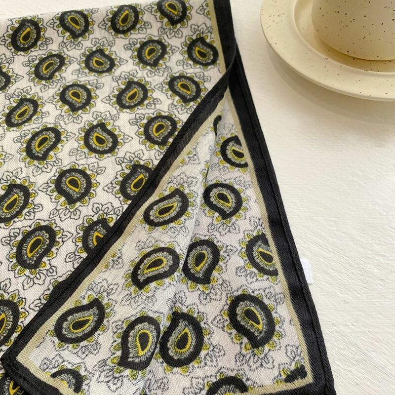 Luxury Cotton Scarf Women Print Sun-Resistant Handkerchief Spring Smooth Bandana