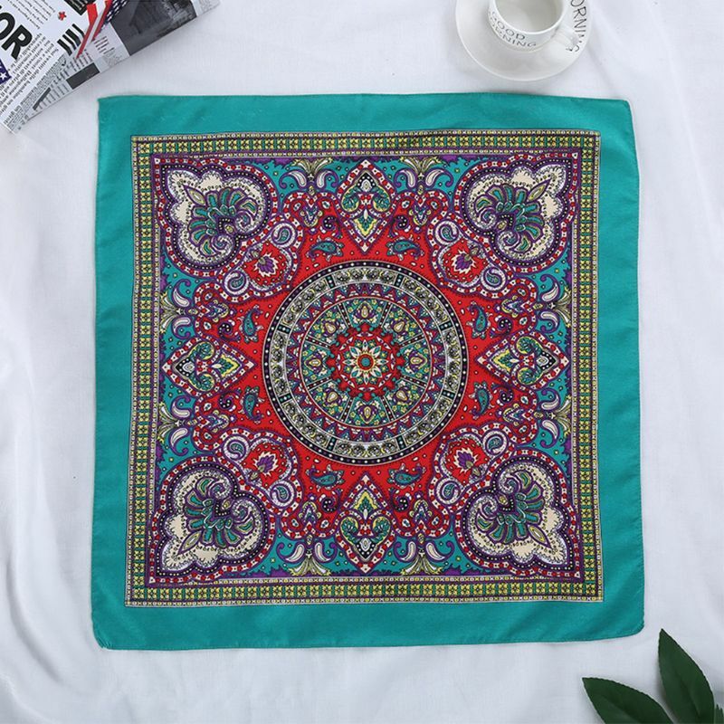 Ethnic Bandana Colorful Paisley Floral Square Scarf Cycling Dancing Headwrap