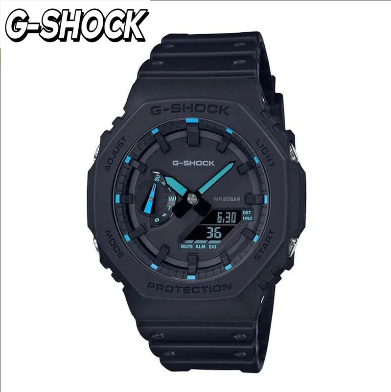 G-SHOCK nowy męski zegarek kwarcowy z serii GA-2100 z drewna dębowego, wielofunkcyjny, odporny na wstrząsy, podwójny wyświetlacz LED.