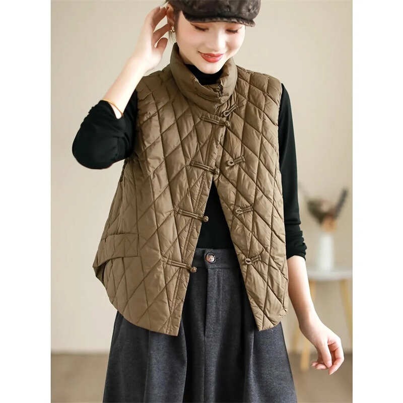 2024 Fashion Vest for Women Winter Jacket Women Warm Top imbottito Puffer gilet nuove giacche senza maniche solide Casual Vintage parka