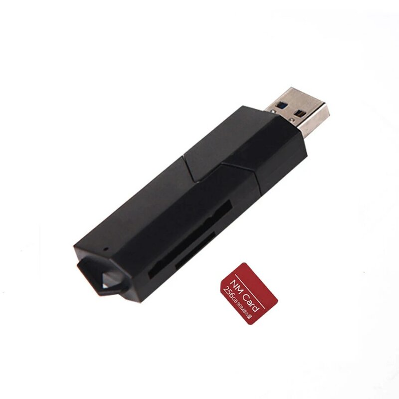 Nano Memory Card Reader para Laptop, NM Card, NM Card, 2 em 1 Micro SD Card Reader, USB 3.0 Connector